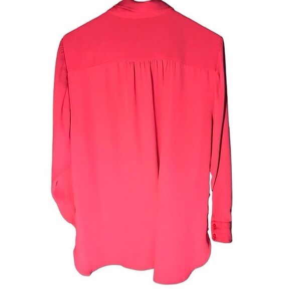 Chicos size 3 = XL Red button down top blouse laces on sides long sleeve - Picture 2 of 4